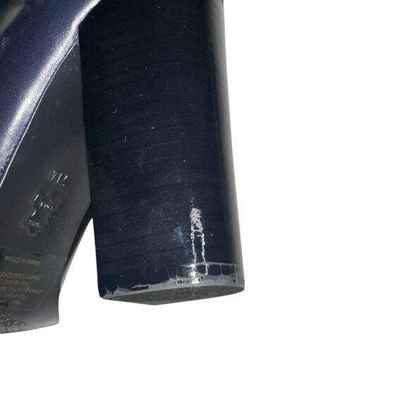 Tory Burch Bamford 100mm Navy Lamb Fur Block Heel Booties 7M - Picture 7 of 10